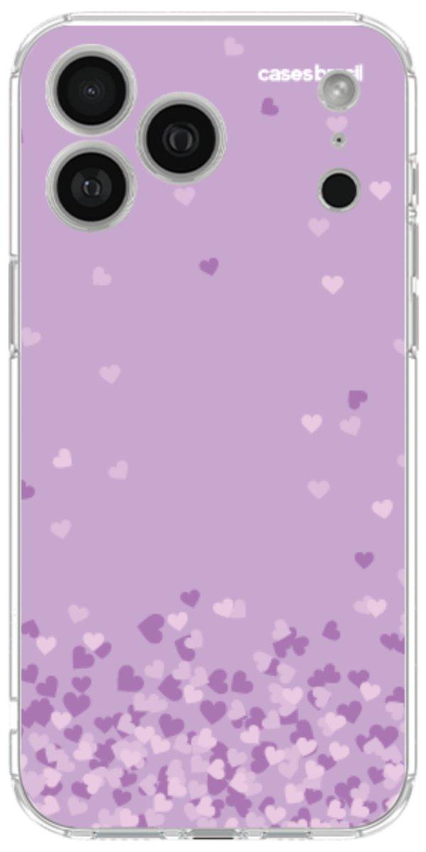 Capinha para Celular Corações Flutuantes Lilás