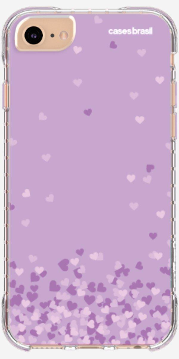 Capinha para Celular Corações Flutuantes Lilás