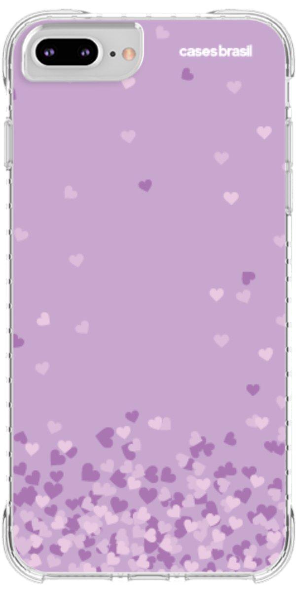 Capinha para Celular Corações Flutuantes Lilás