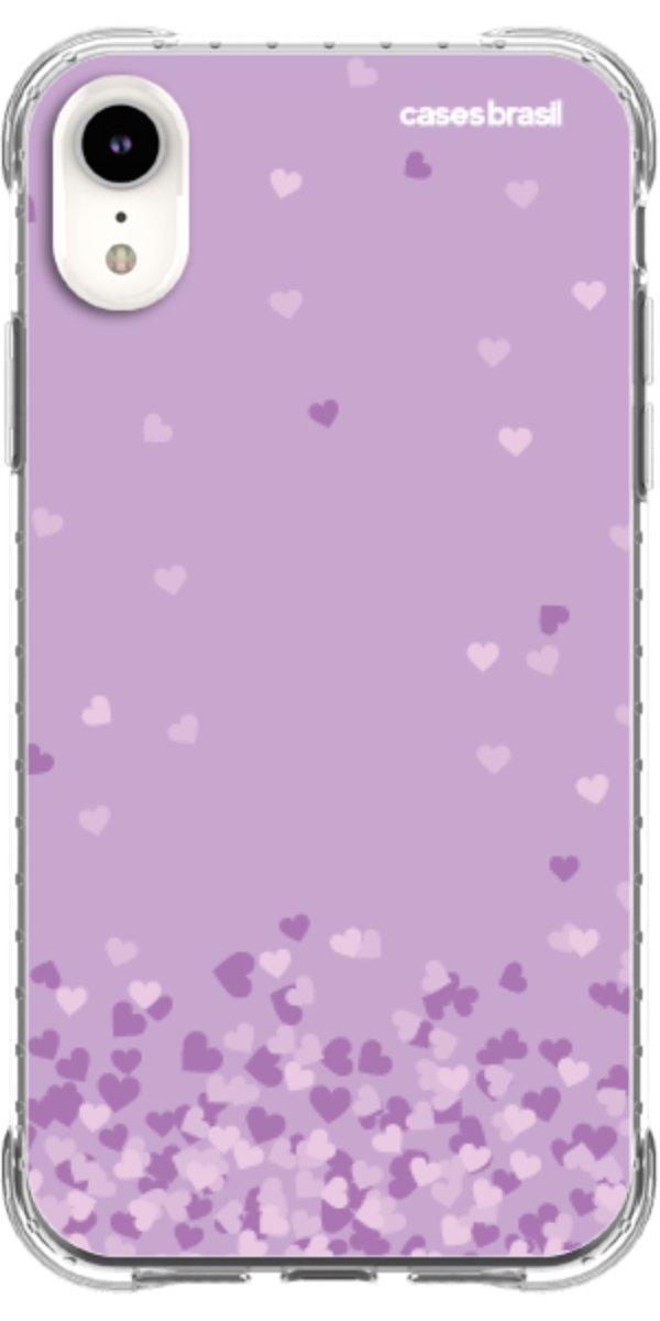 Capinha para Celular Corações Flutuantes Lilás