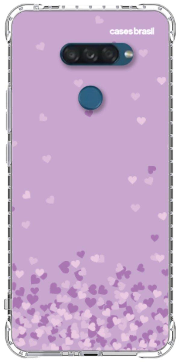 Capinha para Celular Corações Flutuantes Lilás