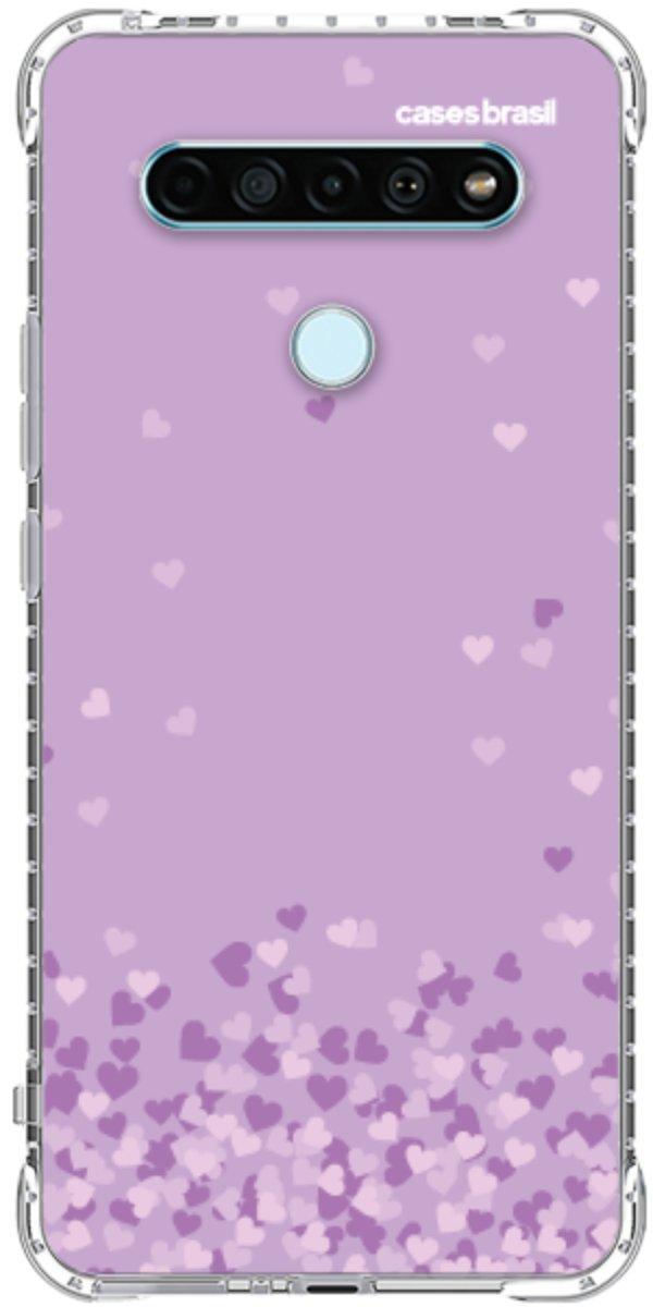 Capinha para Celular Corações Flutuantes Lilás
