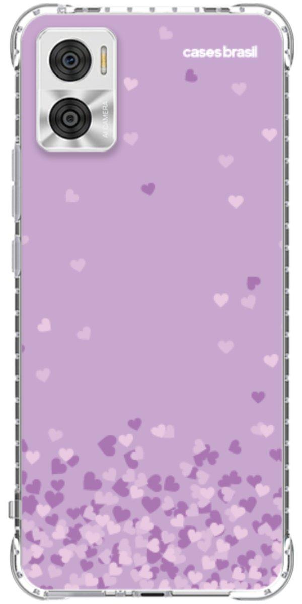 Capinha para Celular Corações Flutuantes Lilás