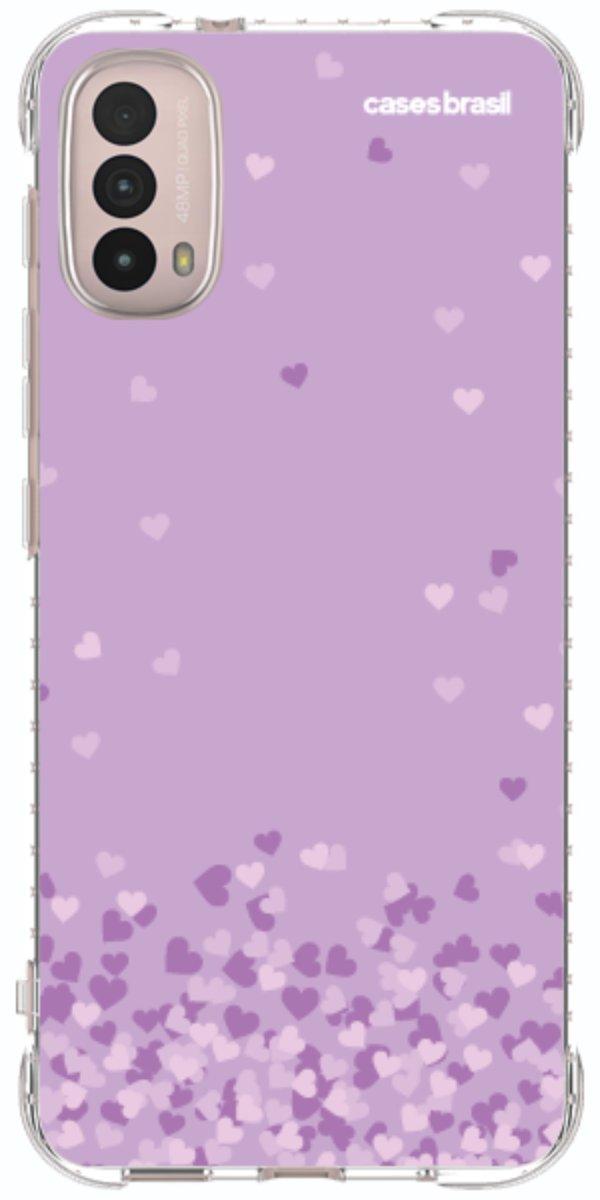Capinha para Celular Corações Flutuantes Lilás