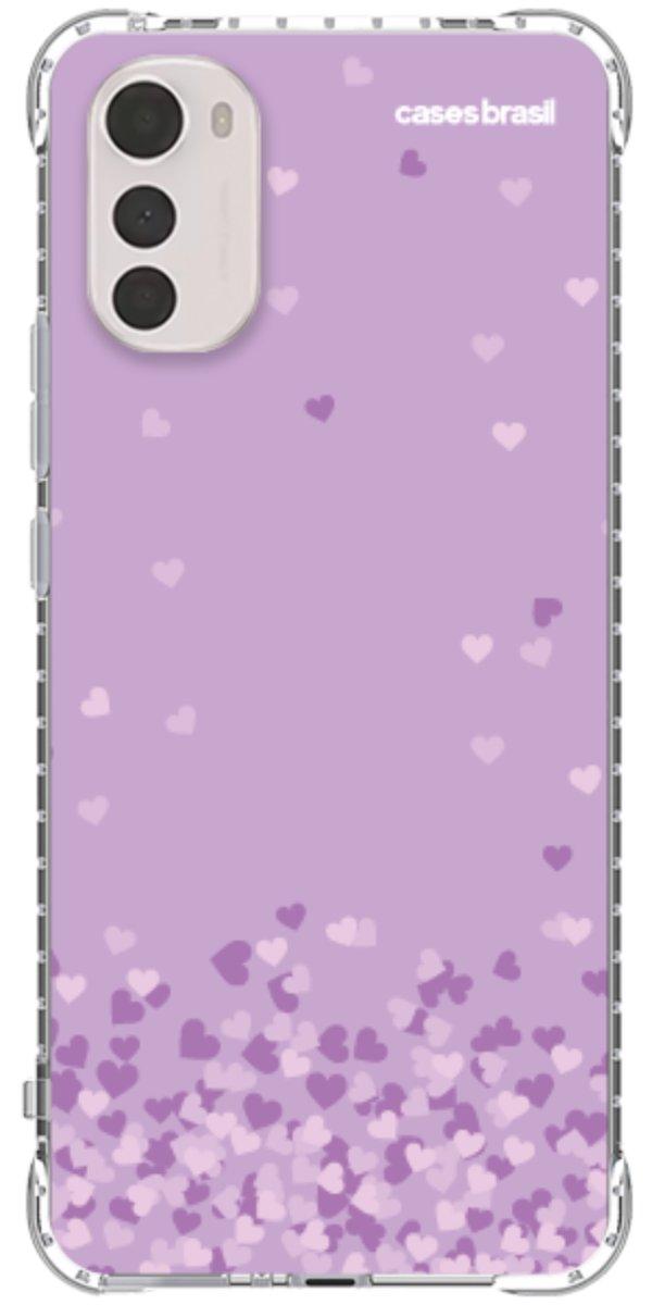 Capinha para Celular Corações Flutuantes Lilás