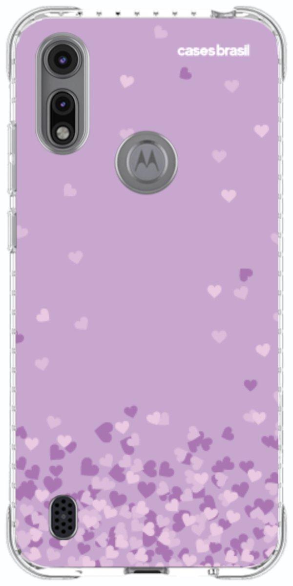 Capinha para Celular Corações Flutuantes Lilás