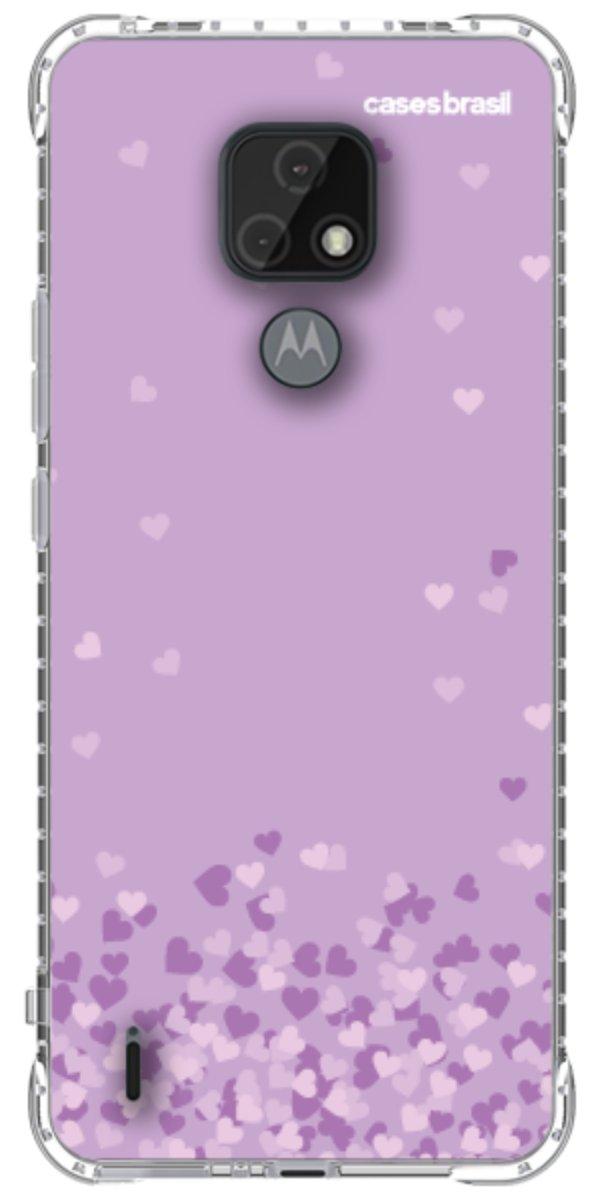 Capinha para Celular Corações Flutuantes Lilás