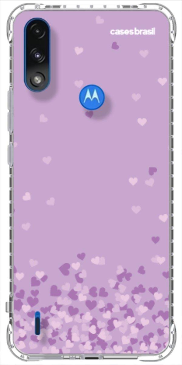 Capinha para Celular Corações Flutuantes Lilás