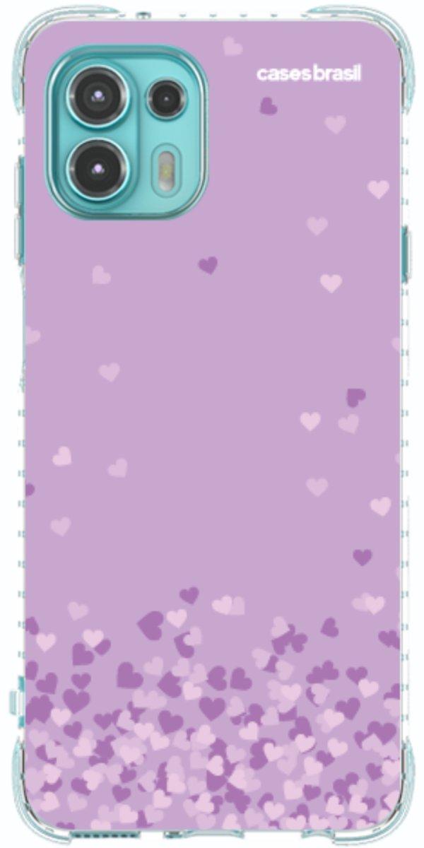 Capinha para Celular Corações Flutuantes Lilás