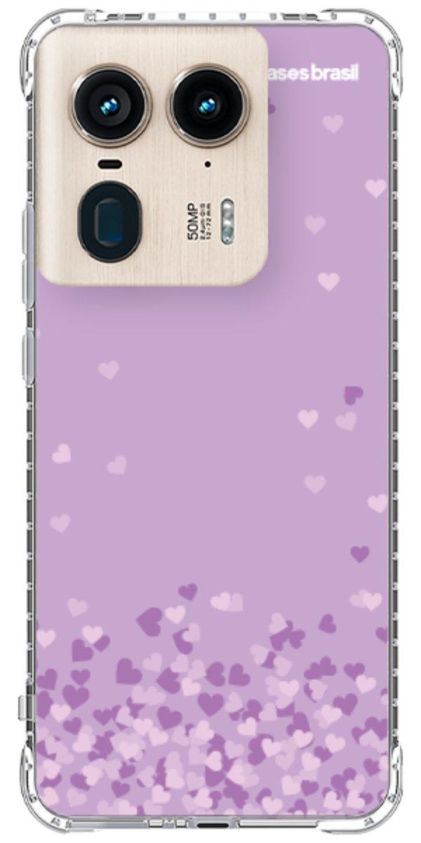 Capinha para Celular Corações Flutuantes Lilás