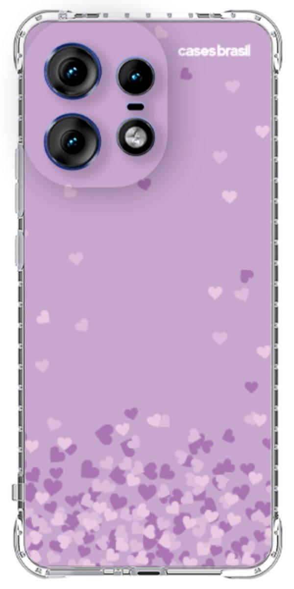 Capinha para Celular Corações Flutuantes Lilás