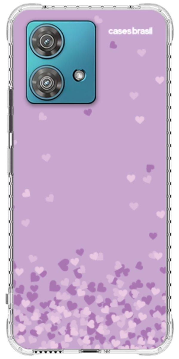 Capinha para Celular Corações Flutuantes Lilás