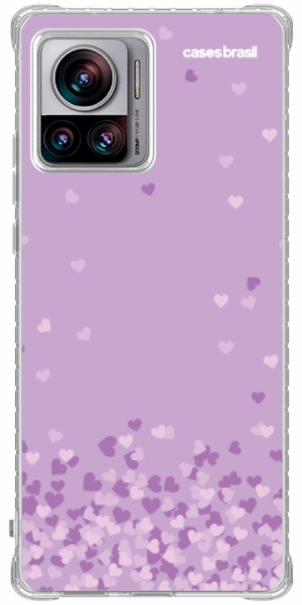 Capinha para Celular Corações Flutuantes Lilás