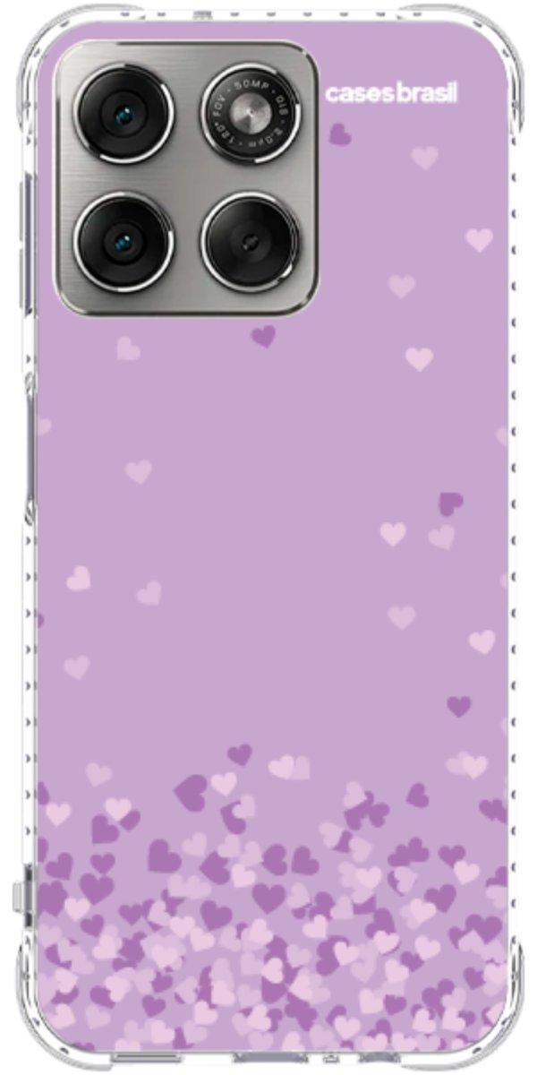 Capinha para Celular Corações Flutuantes Lilás