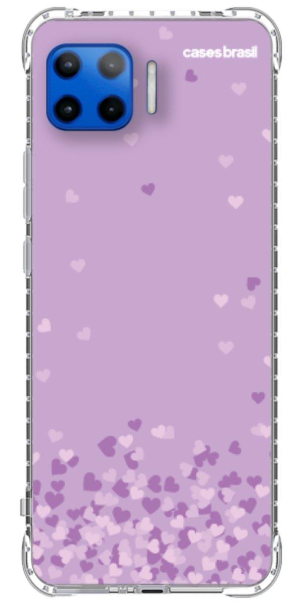 Capinha para Celular Corações Flutuantes Lilás