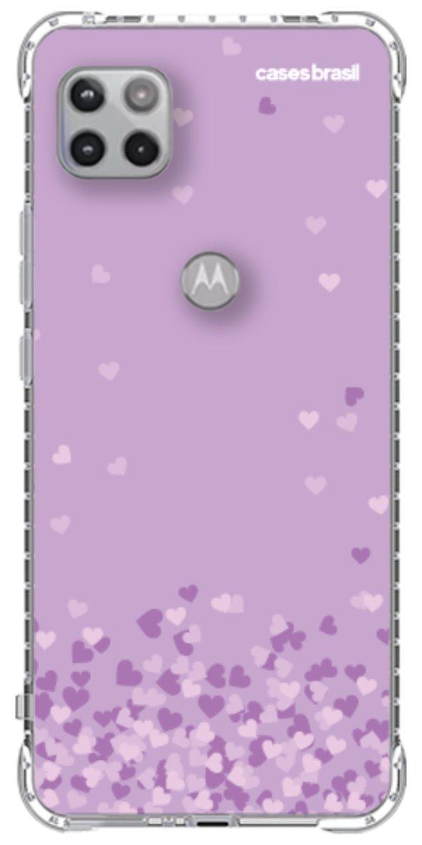 Capinha para Celular Corações Flutuantes Lilás