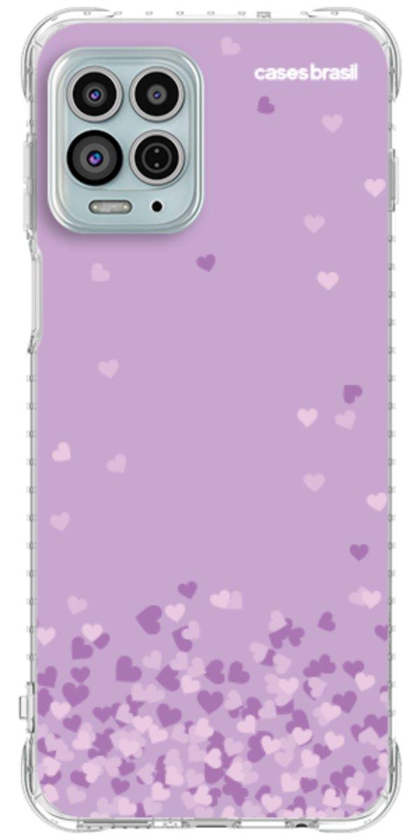 Capinha para Celular Corações Flutuantes Lilás