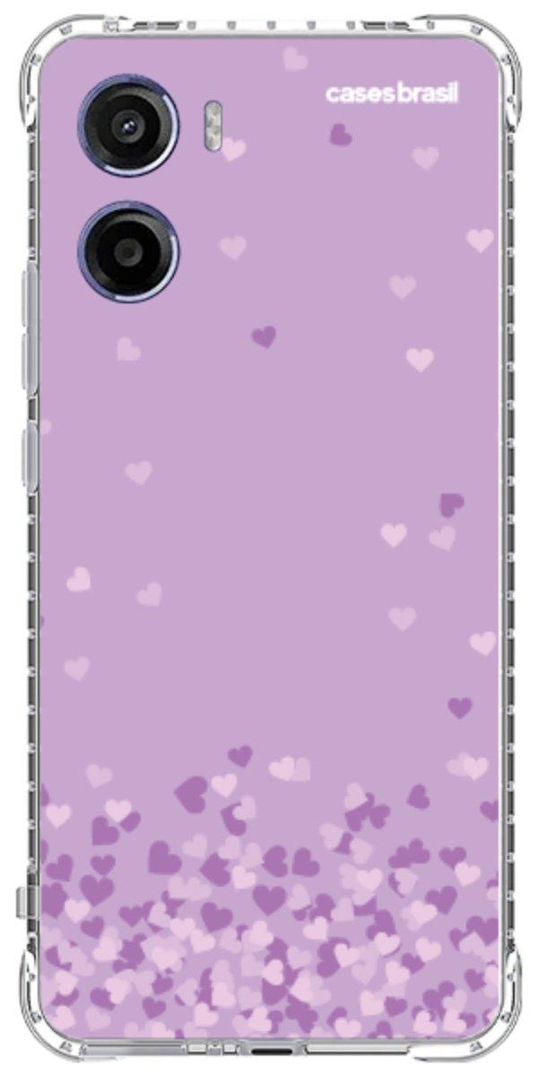 Capinha para Celular Corações Flutuantes Lilás
