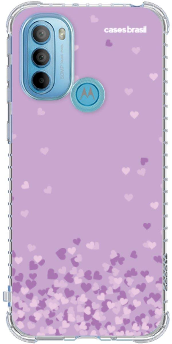 Capinha para Celular Corações Flutuantes Lilás