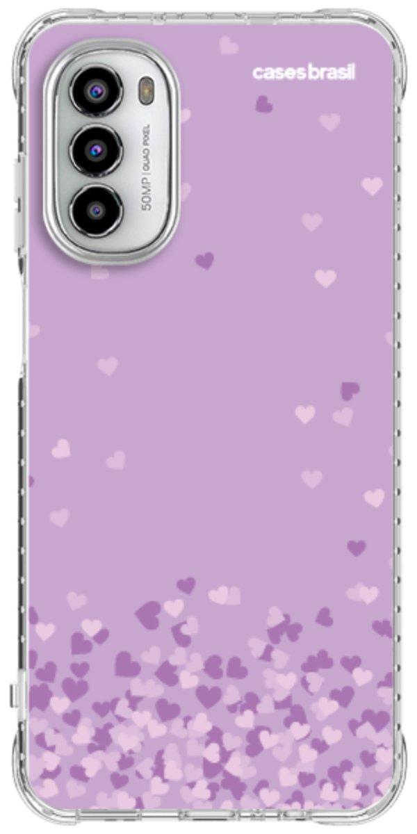 Capinha para Celular Corações Flutuantes Lilás