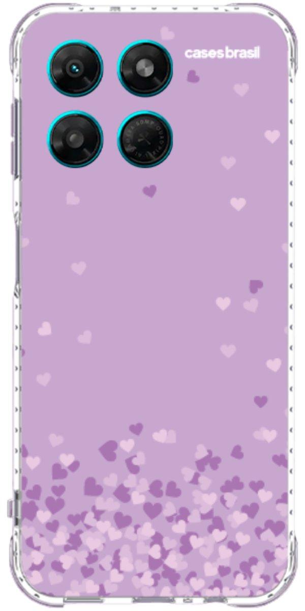 Capinha para Celular Corações Flutuantes Lilás