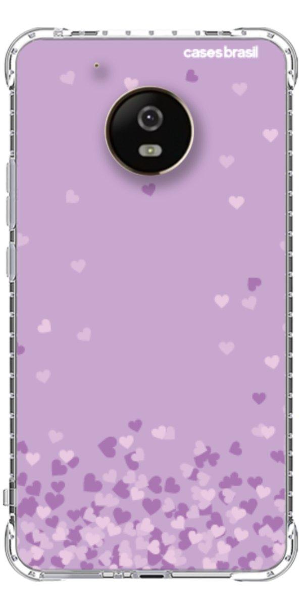 Capinha para Celular Corações Flutuantes Lilás