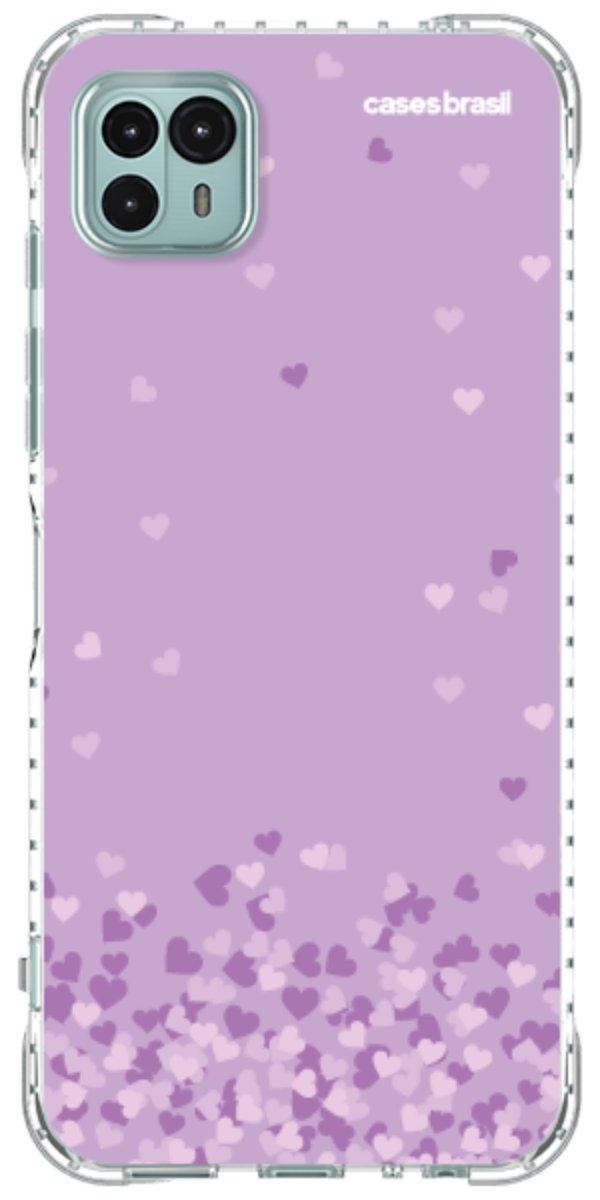 Capinha para Celular Corações Flutuantes Lilás