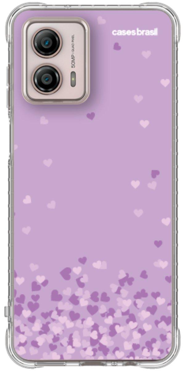 Capinha para Celular Corações Flutuantes Lilás