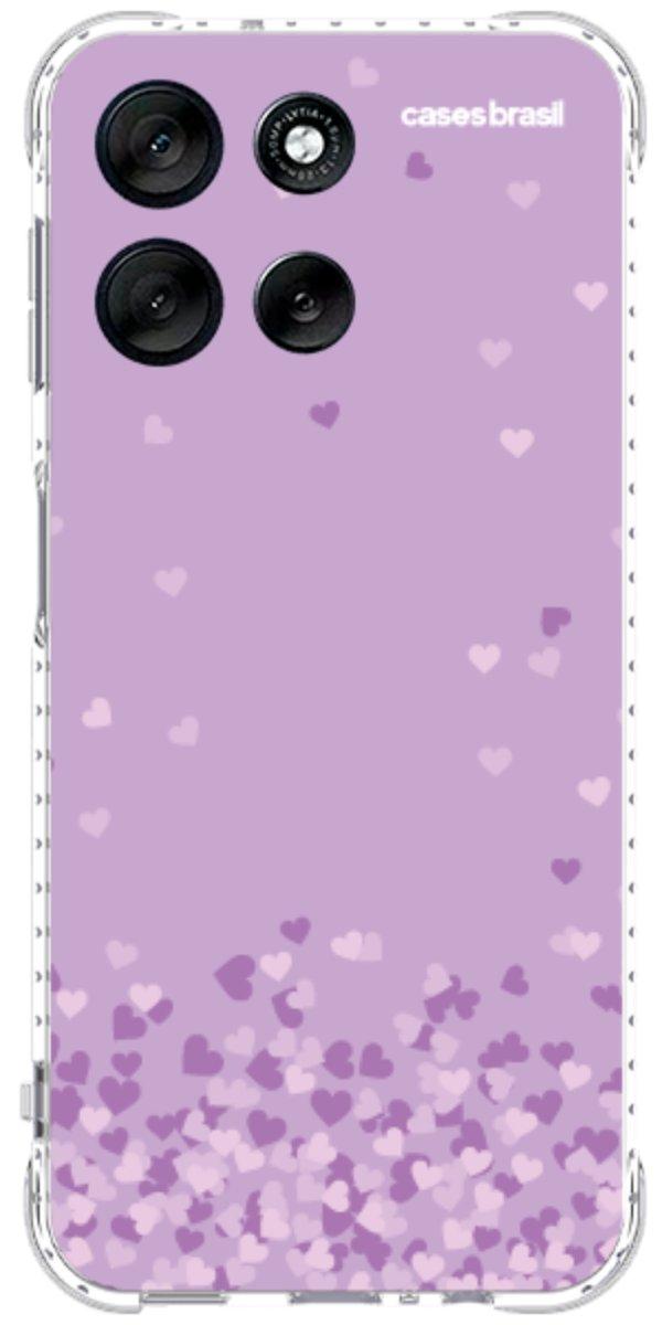 Capinha para Celular Corações Flutuantes Lilás