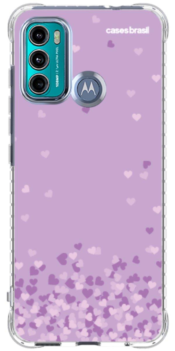 Capinha para Celular Corações Flutuantes Lilás