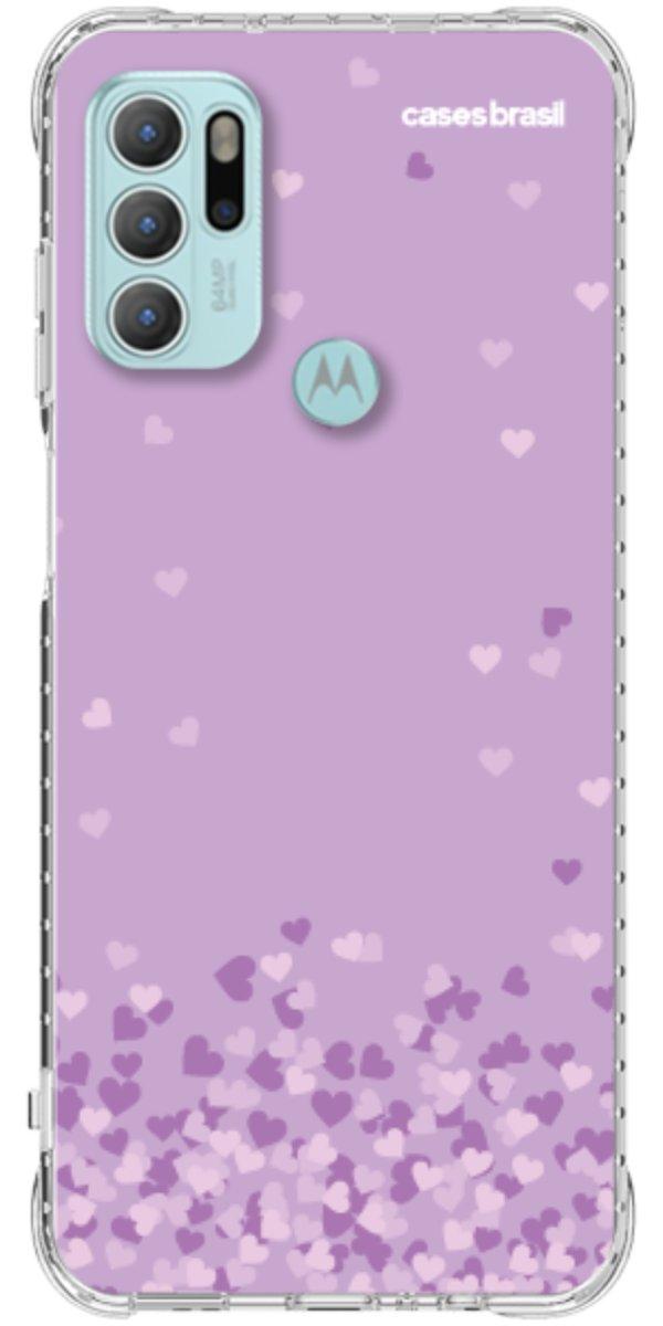 Capinha para Celular Corações Flutuantes Lilás