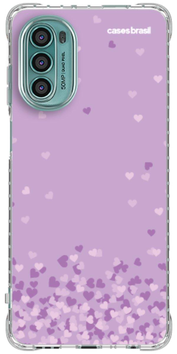 Capinha para Celular Corações Flutuantes Lilás
