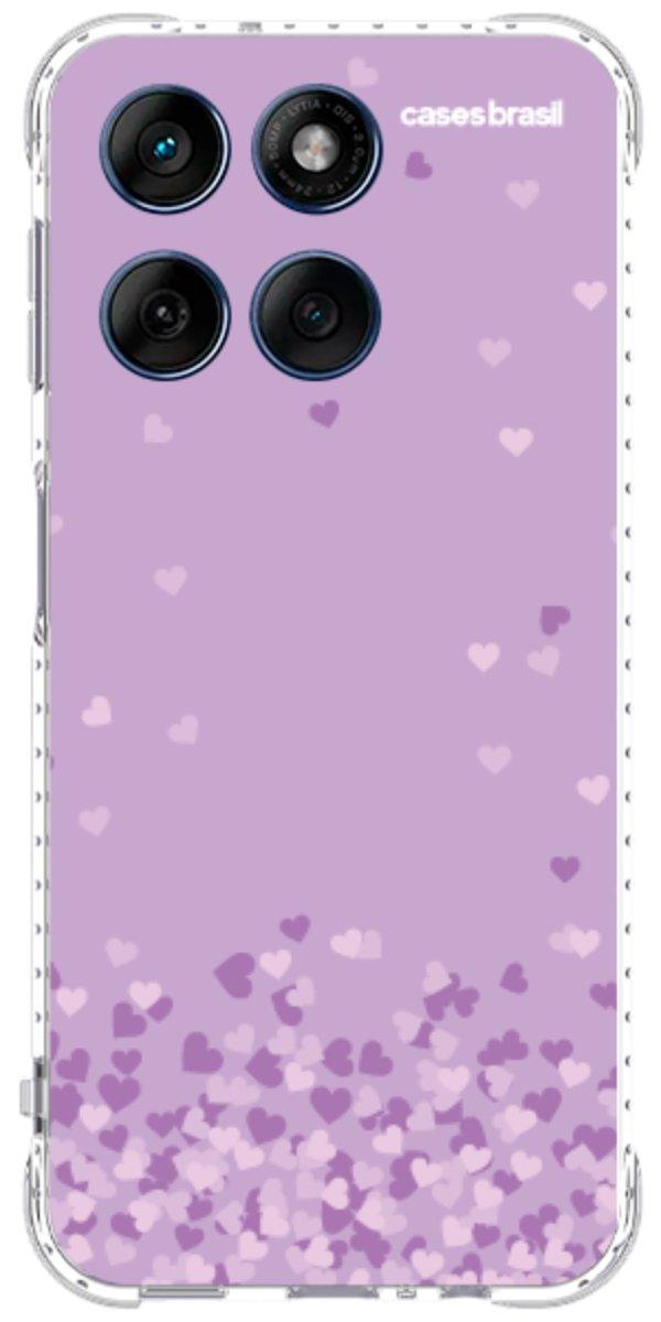 Capinha para Celular Corações Flutuantes Lilás