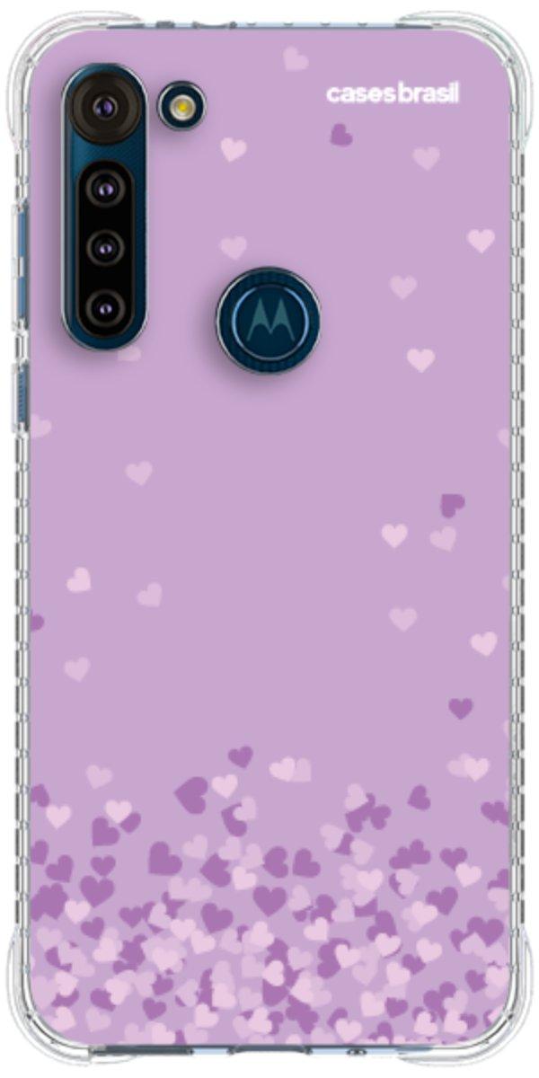Capinha para Celular Corações Flutuantes Lilás