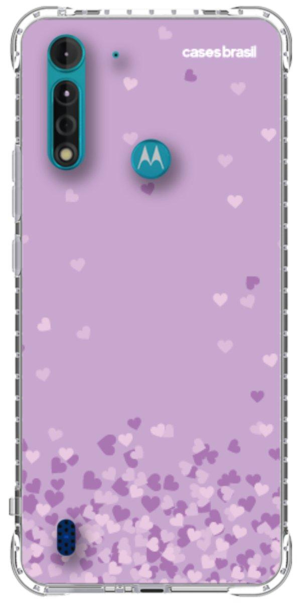 Capinha para Celular Corações Flutuantes Lilás