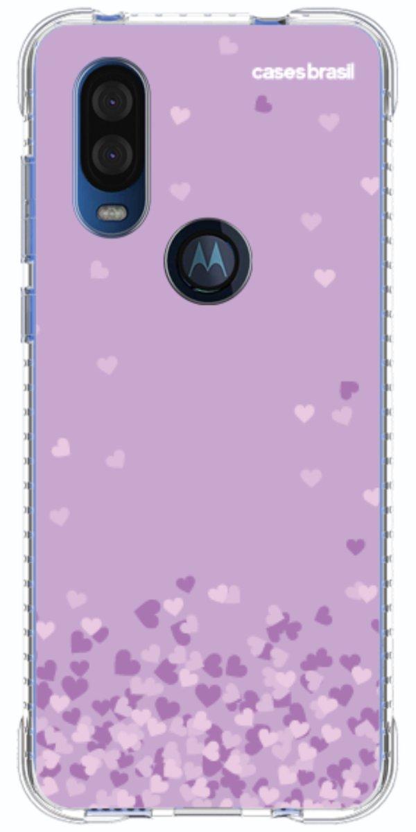 Capinha para Celular Corações Flutuantes Lilás