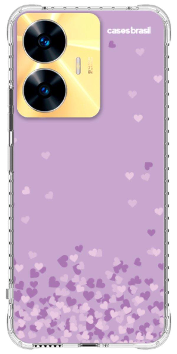 Capinha para Celular Corações Flutuantes Lilás