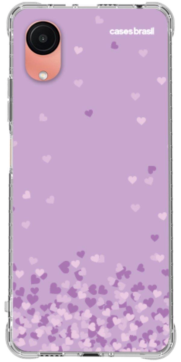 Capinha para Celular Corações Flutuantes Lilás