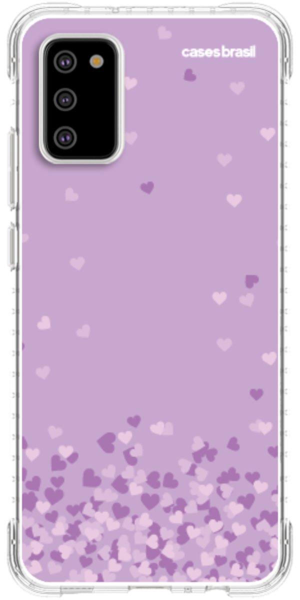 Capinha para Celular Corações Flutuantes Lilás