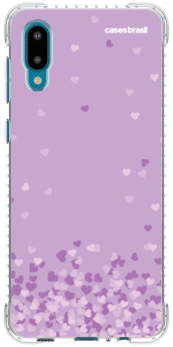 Capinha para Celular Corações Flutuantes Lilás