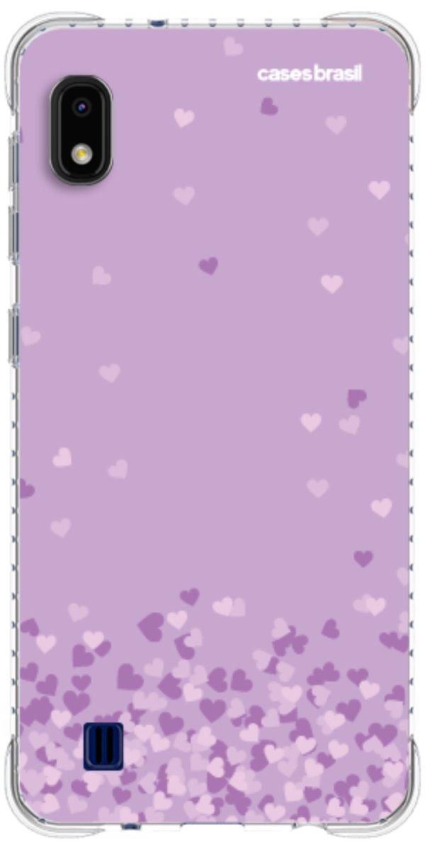 Capinha para Celular Corações Flutuantes Lilás