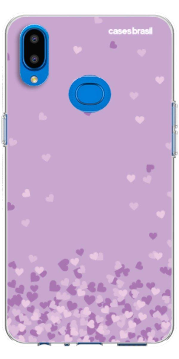 Capinha para Celular Corações Flutuantes Lilás