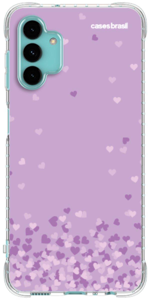 Capinha para Celular Corações Flutuantes Lilás