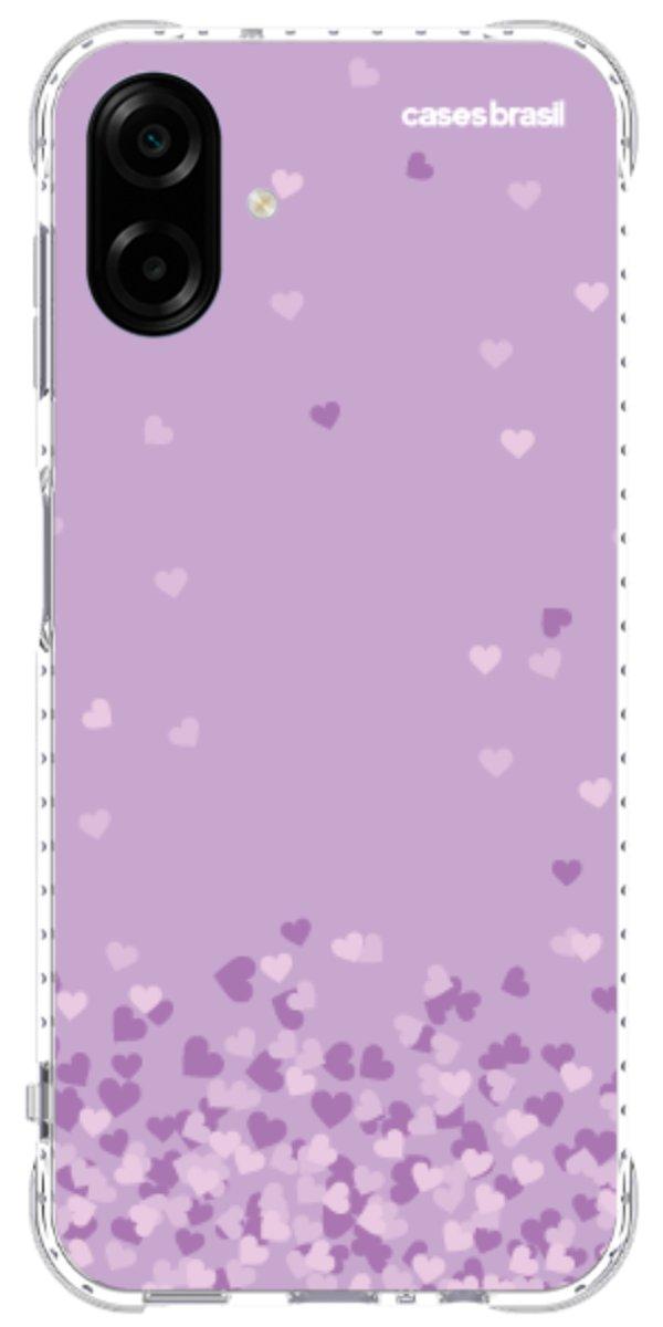 Capinha para Celular Corações Flutuantes Lilás