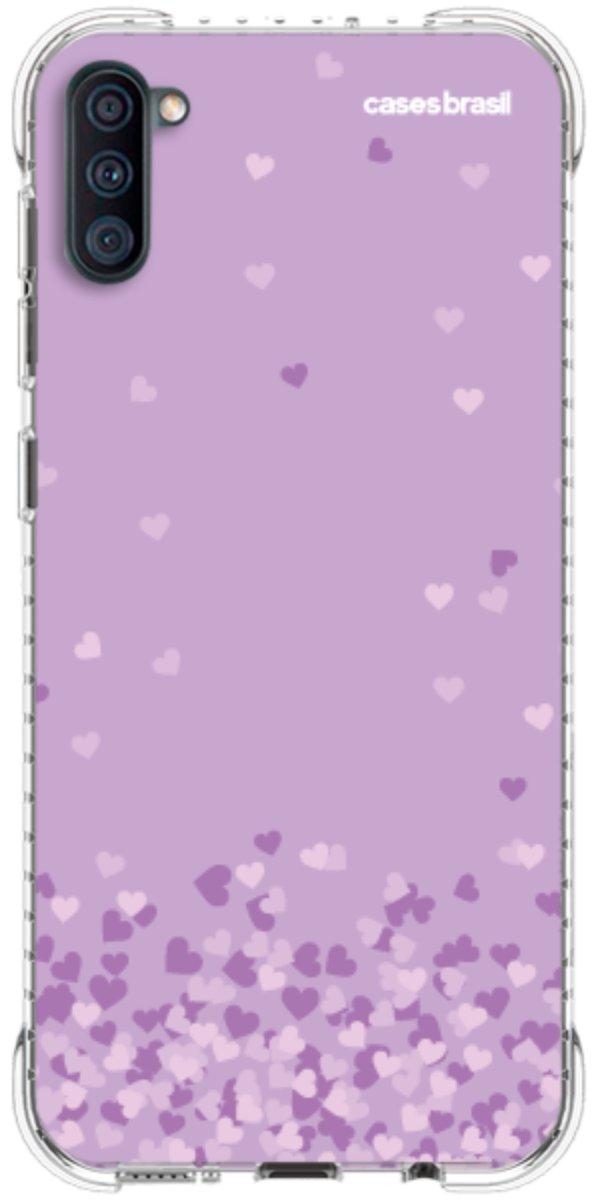 Capinha para Celular Corações Flutuantes Lilás