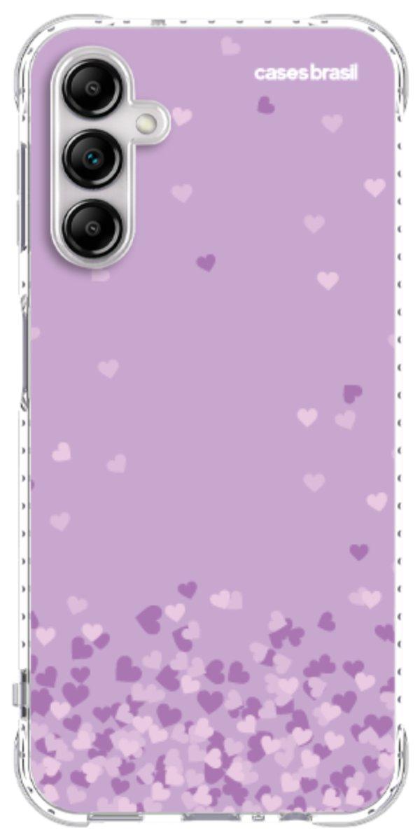 Capinha para Celular Corações Flutuantes Lilás