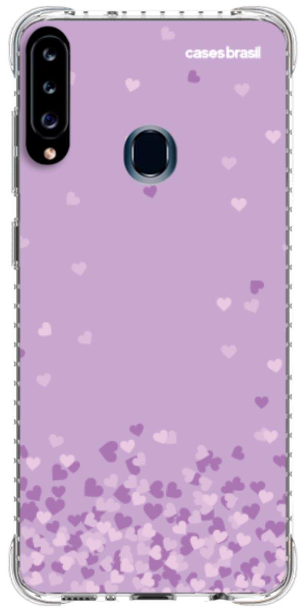 Capinha para Celular Corações Flutuantes Lilás