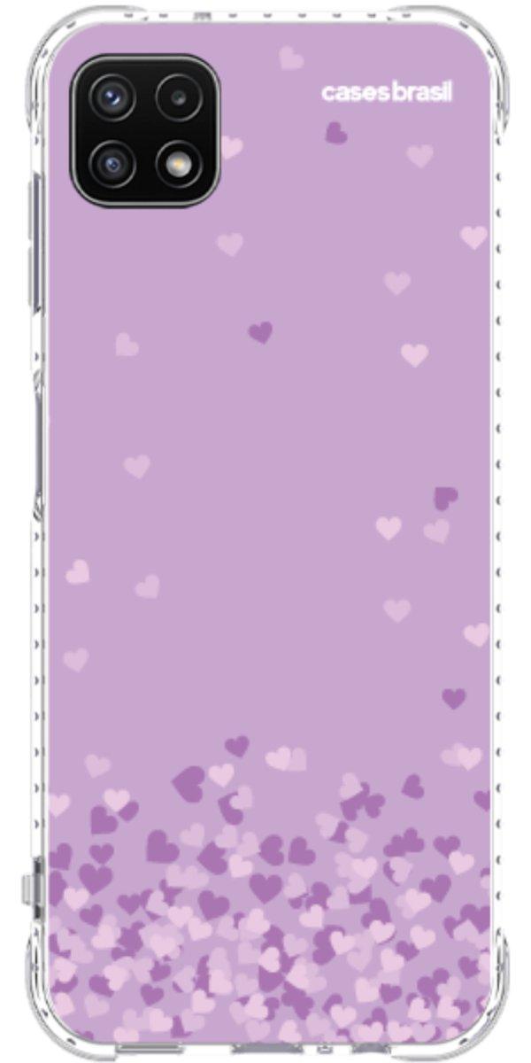 Capinha para Celular Corações Flutuantes Lilás