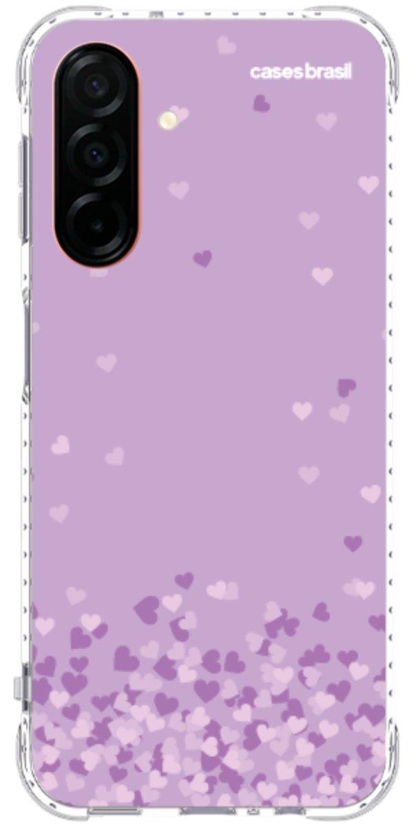 Capinha para Celular Corações Flutuantes Lilás