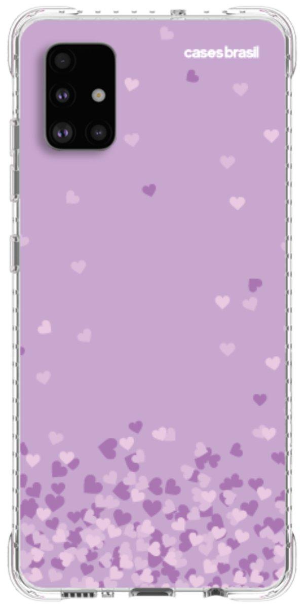 Capinha para Celular Corações Flutuantes Lilás